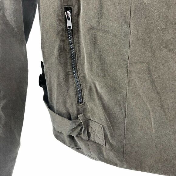 ASTR Gray Tencel Moto Jacket Asymmetric Zip Medium - Picture 4 of 11
